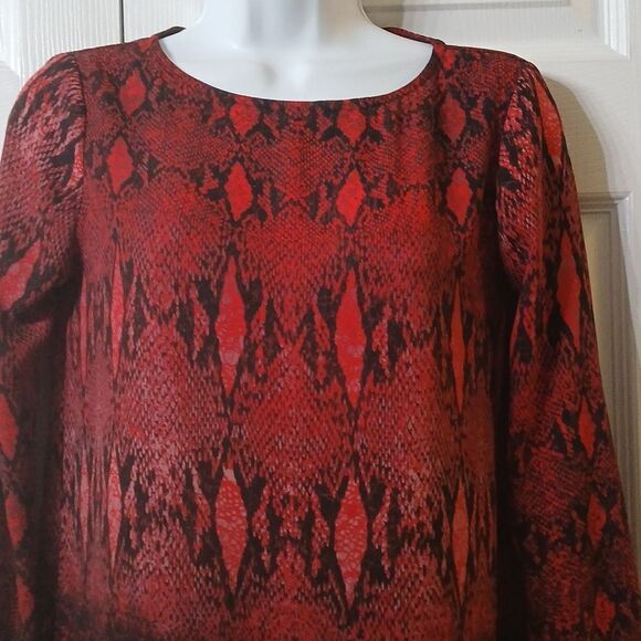 Bb Dakota | Vasha Red Snakeskin Print Shift Dress  Sz XS  NWOT - Picture 6 of 9